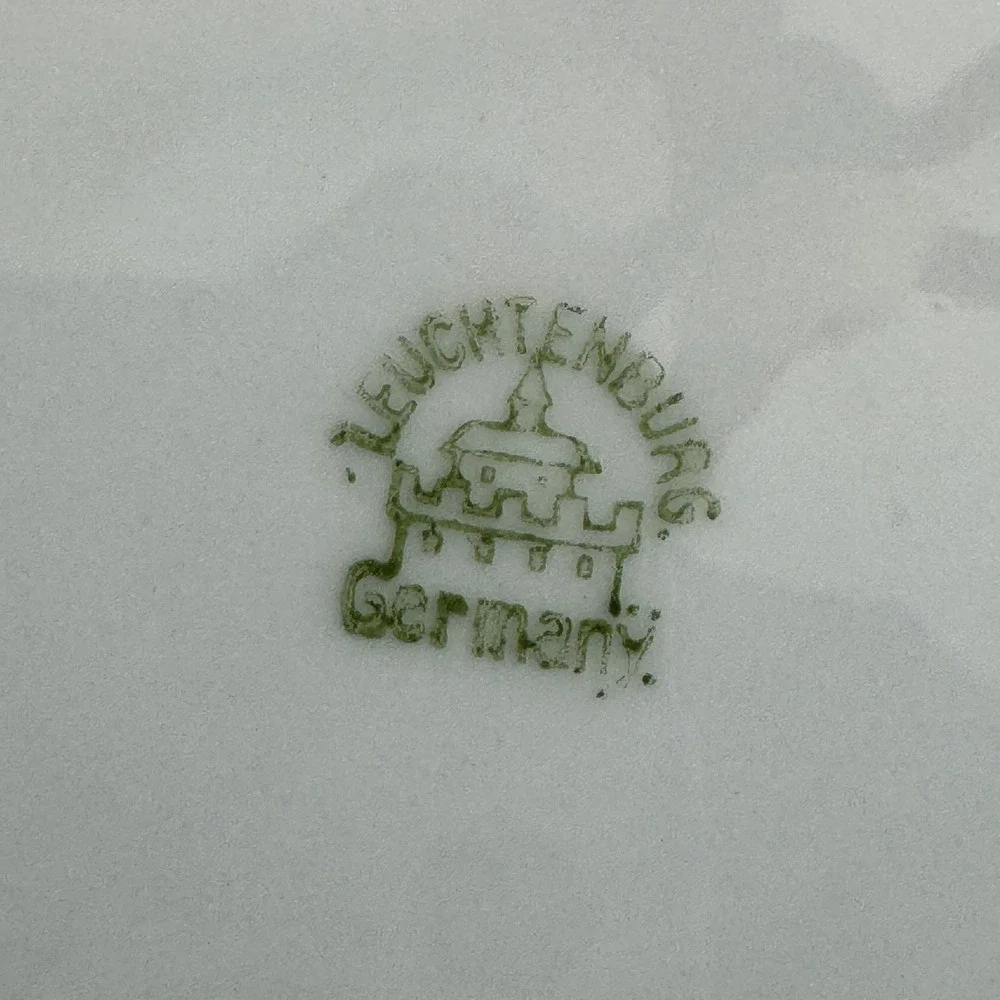 Leuchtenburg Germany Antique Windmill Dutch Landscape Scalloped Gilt Plate 10